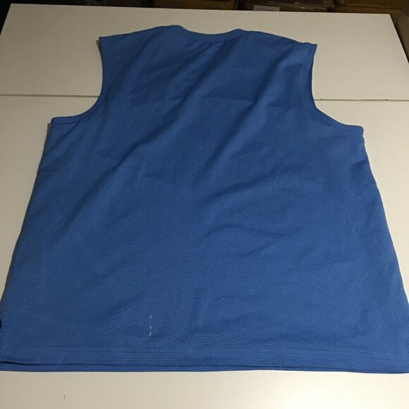 Vintage Y2K Nike Mens Tank Top XL Blue Center Swoosh Mesh Athletic Basketball - Picture 6 of 9